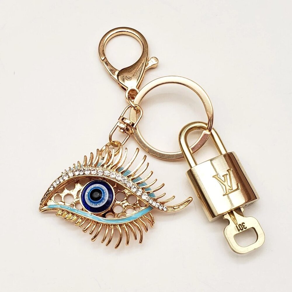Authentic Louis Vuitton Lock & Key with unbranded Eye Bagcharm, Keycharm